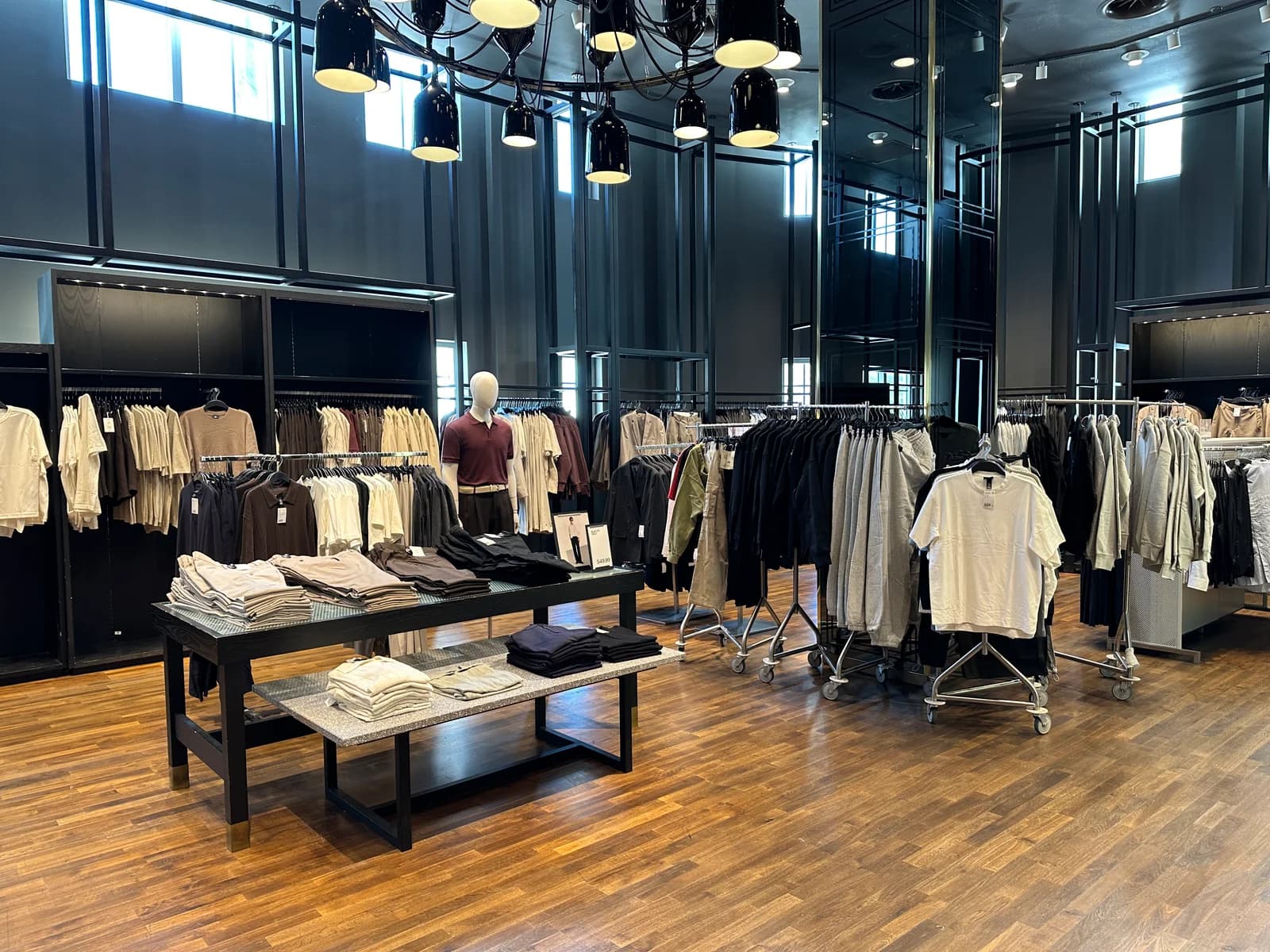 Clothing displays inside H&M in the restored Lincoln Theatre on Miami Beach’s Lincoln Road Mall