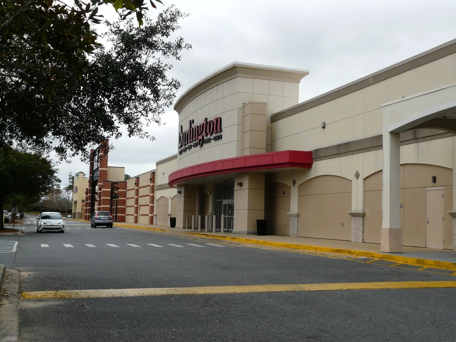 Burlington storefront at Tallahassee Shopping Center in Florida, photographed in February 2025